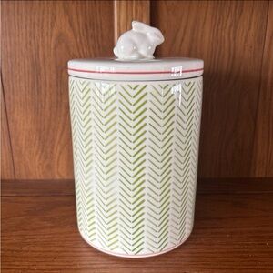 Threshold Bunny Rabbit Canister Herringbone Pattern